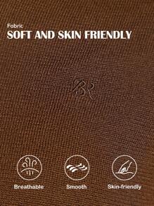 Briarwyn Crew Neck Short Sleeve Top, Solid Color, Fashionable For Summer - Coffee Brown - View 9