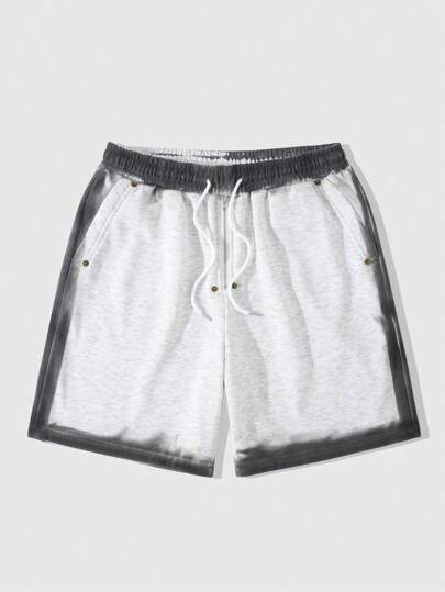 Grunge Punk Herren Sommer Lässig Farbblock Seitenstreifen Bedruckte Shorts