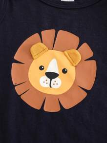 Cozy Pixies 三件套男婴卡通动物针织柔软圆领无袖连体衣套装印花 - 彩色 - 查看 5