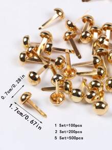 1 Set/2 Set/5 Set Metal Open-Ended Needles, Simple And Reusable Push Pins, Round Headed Puzzle Nails, Splicing Nails, Paper Clips, Craft Art Production, School Project Decoration, DIY Items, Suitable For DIY Handmade Production, Decoration Back To School(1 Set=100pcs )