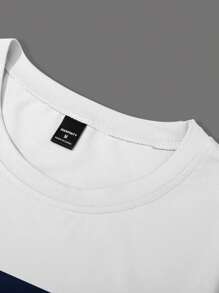 Manfinity Homme Men's Summer Casual Contrasting Stripe Short Sleeve T-Shirt