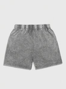 ROMWE MEN Prep Men's Street Summer Casual Contrast Color Patchwork Letter Print Shorts - Multicolor - View 2