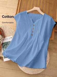 Rusticease Women Long Sleeve Solid Color Blouse, Fashionable For Summer - Blue - View 8
