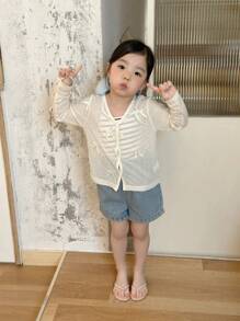 Dazy Kids Young Girls Casual Bowknot Stylish Cardigan, Summer - Yellow - View 3