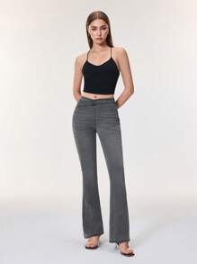 SHEIN BAE 休闲牛仔裤，适合夏季 - 灰色 - 查看 11