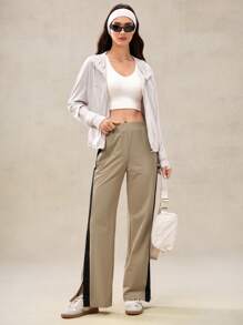 OutZeal Pantaloni da donna con gamba dritta, leggeri, stretch, ad asciugatura rapida, con blocchi di colore, tasche con chiusura lampo, adatti per all'aperto e uso quotidiano, morbidi come seta