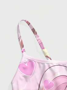 ROMWE Anime Canottiera da donna taglie forti con grafica di cartoni animati e a forma di cuore