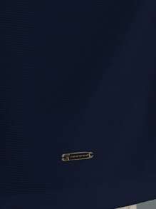 SUMWON 奥斯曼针织宽松 Polo 衫短袖运动服优质领口上衣夏季休闲现代超大中性街头服饰欧洲都市当代 - 藏蓝色 - 查看 6