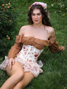 SHEIN 1 件女士时尚优雅花卉印花腰带 - 彩色 - 查看 3