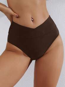 Swim Basics Quần bơi tối giản màu trơn cho nữ - Cà phê nâu - Xem 4