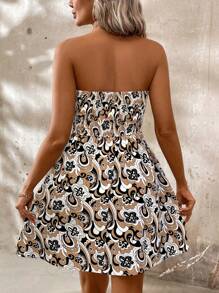 SHEIN LUNE Vestido de tirantes informal de verano con estampado de paisley