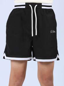 SUMWON 体育运动夏季训练步行网眼短裤带弹力抽绳篮球慢跑高性能健身网球短裤