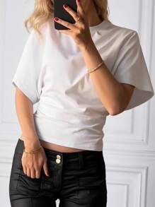 SHEIN White Loose Fit T-Shirt, Fashionable For Summer