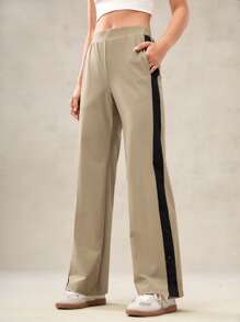 OutZeal Pantaloni da donna con gamba dritta, leggeri, stretch, ad asciugatura rapida, con blocchi di colore, tasche con chiusura lampo, adatti per all'aperto e uso quotidiano, morbidi come seta