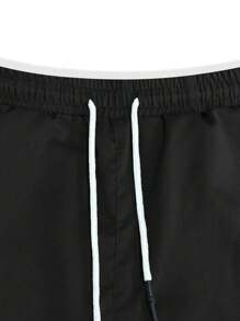 Manfinity Homme Men's Elasticated Waist Drawstring Cargo Pockets Relaxed Fit Ankle Cuffed Pants, Men Casual Cargo Pants, Fall