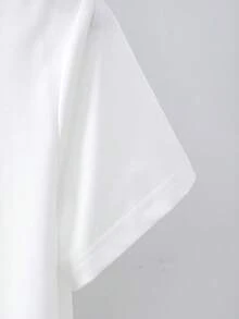 INAWLY 女士字母和卡通兔子印花短袖休闲圆领 T 恤，可作为复活节礼物 - 白色 - 查看 3