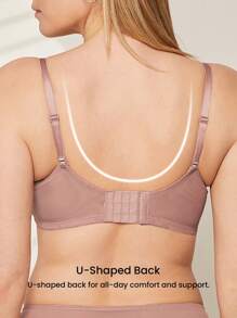 LUVLETTE Women 2pcs Sexy Lingerie Set Full Coverage Unlined Lace Elegance & Mesh Minimizer Bra Lace Bra Panty Matching Sets