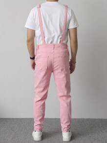 Manfinity Homme Petos vaqueros casuales con bolsillos desgastados para hombre