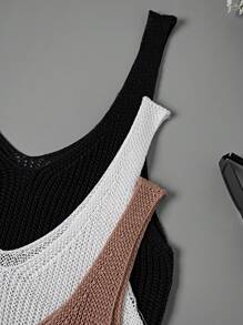 EMERY ROSE 3 件套女士休闲度假 V 领针织上衣 - 彩色 - 查看 5