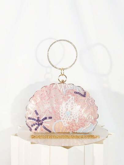 SHEIN BAE 女士亮片装饰简约多功能晚宴手包