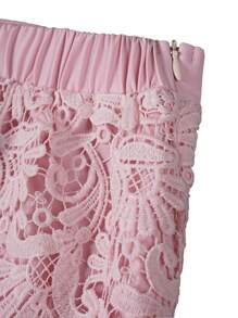 SHEIN Tall Plus Size Summer Elegant Solid Color Lace Camisole And Skirt 2 Pieces Set - Baby Pink - View 6