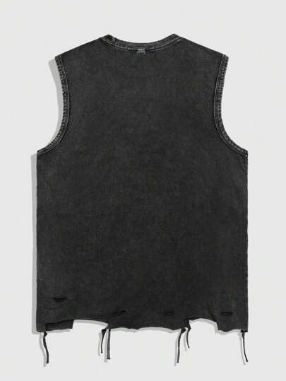 Goth Débardeur décontracté lavé tie dye