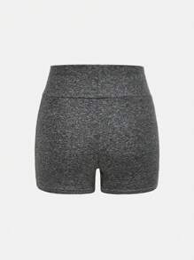 SHEIN Girlism 4 件套 Tween 女童经典纯色高腰针织运动瑜伽短裤，适合春夏季日常休闲穿着 - 紫羅蘭色 - 查看 10