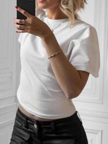 SHEIN White Loose Fit T-Shirt, Fashionable For Summer
