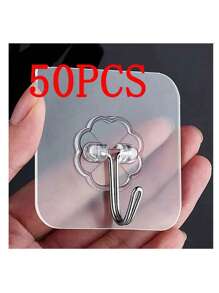 1//10/20/30/50/100pcs Heavy Duty Transparent Wall Hooks, Adhesive Hooks For Kitchen, Bathroom, Bedroom, Livingroom, Multi-Functional, Suitable For Party Decoration, Christmas, Valentine's Day Gifts, Minimalist, Wedding Decor, Boho - Multicolor - View 12