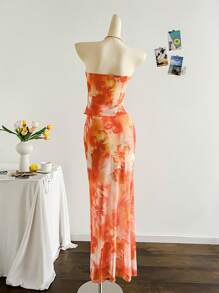 Soleia Women Two Pieces Outfits For Daily Wear - Orange - View 2