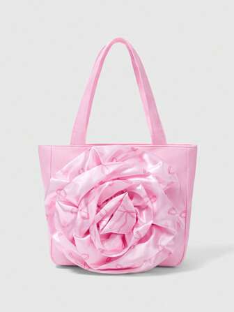 Kawaii Damen Mode 3D Blumen Dekor Umhängetasche