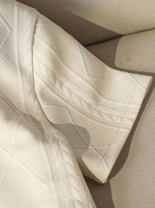 青少年男孩纹理短袖 Polo 领 T 恤和短裤套装 - 杏色 - 查看 5