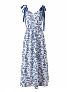 EMERY ROSE Vestido de mujer de largo medio con tirantes finos, de moda para el verano - Multicolor - Ver 1