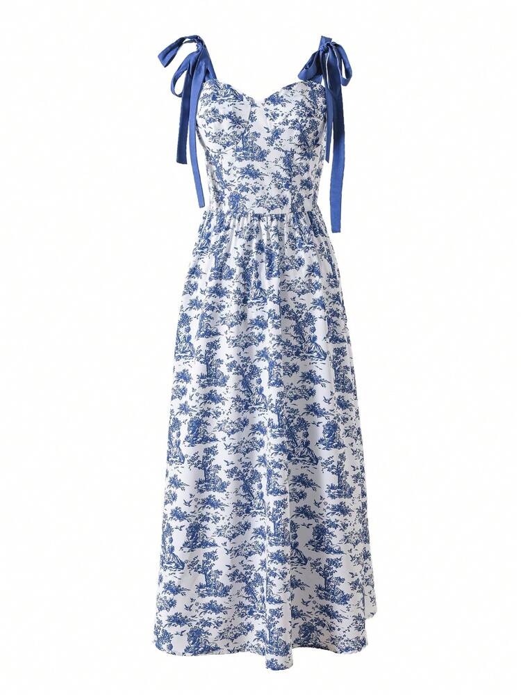 Vestido de mujer de largo medio con tirantes finos, de moda para el verano