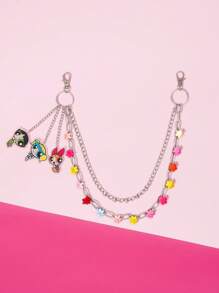 THE POWERPUFF GIRLS X SHEIN Blossom, Bubbles, Buttercup Pattern Acrylic Fashion Waist Chain - Multicolor - View 2