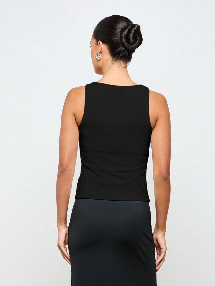 Classic Fitted Scoop Neck Tank Top Cami