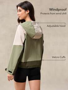 OutZeal Women's Long Sleeve Zip Front Hooded Raincoat, Multi-Color Jackets