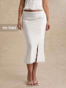 Enchnt تنورة قصيرة بسيطة وأنيقة ذات لون واحد، مناسبة للصيف