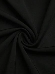 Rometta Women's Plus Size Simple Cross Wrap V-Neck Contrast Color Stitching Solid Color Hem Midi Dress Vacation Summer Women Outfit Spring Dress Elegant Formal Women Dresses Evening Dress Wedding Women Dress Easter Women Dress Graduation Dress Wedding Guest - Black and White - View 7