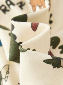 Cozy Pixies 2 件套男婴卡通恐龙印花针织柔软圆领长袖上衣和松紧腰长裤舒适睡衣套装 - 彩色 - 查看 7