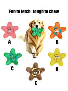 PETSIN 1 件可爱互动投掷玩具，带吱吱叫声，牛津布咀嚼玩具，耐用宠物牙齿清洁玩具，宠物用品，狗玩具，宠物追逐玩具 - 彩色 - 查看 1