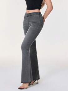 SHEIN BAE 休闲牛仔裤，适合夏季 - 灰色 - 查看 3