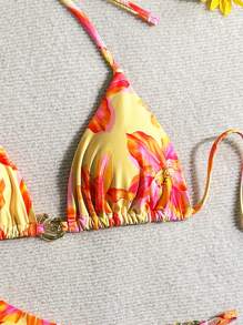 Swim Mod 2pcs/Set Women Sexy Triangle Bikini Swimsuit For Summer Beach Vacation - Multicolor - View 3