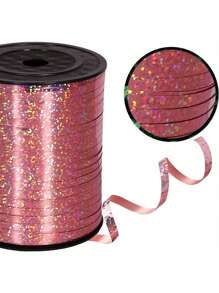 SHEIN 1 Roll, 250 Rose Gold Curling Ribbon For Gift Wrapping, Balloon String, Wedding, Birthday, - Metallic Shiny " Ribbon For Bouquets And Flower Wrapping Paper Valentine DAY, Valentines Wedding, Birthday