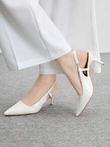 CUCCOO BIZCHIC 女士时尚银色优雅尖头高跟鞋