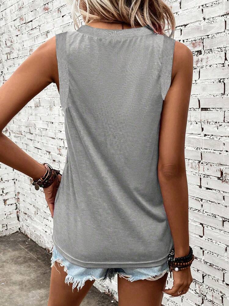 Solid V Neck Tank Top