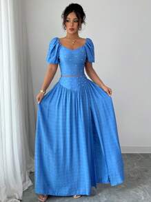 Elenzga Women Two Pieces Outfits For Daily Wear - Blue - View 6