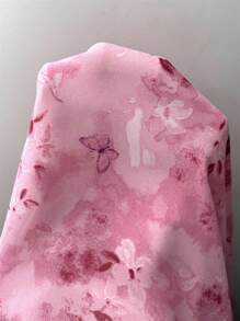 Modelyn Chiffon vlinderprint vleermuismouwen geplooide zoete Franse zomerjurk voor dames