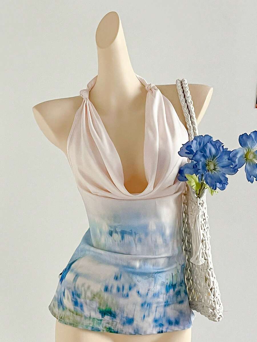 Soleia Bohemian  ,Boho, Romantic Floral ,Vacation, Floral  4th Of July Clothes  Tops De Mujer Vacation Tops Beaded Top Peplum Top  Party Tops  Cami Top Camisole Top  4th Of July Women  Crop Sexy Tops For Women Green French Neck Swing Camisole Top, Vacation Style Sexy Design