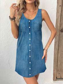 SHEIN Women Mini Dress Solid Color, Fashion Summer Wear - Multicolor - View 1